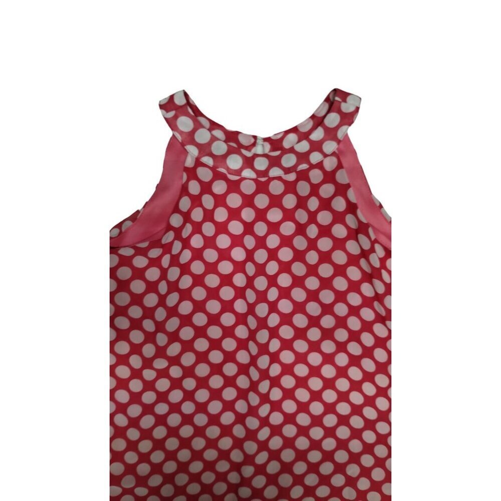 Retro Pink Polka Dot Sleeveless Summer Dress A-Line Casual Party Sundressā